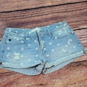 Kancan Polka Dot Denim Shorts